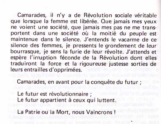 Libération de la femme, exigence du futur, Thomas Sankara, Burkina Faso, 8 mars 1987