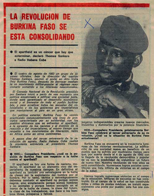 Granma, Thomas Sankara a Cuba, septembre 1984