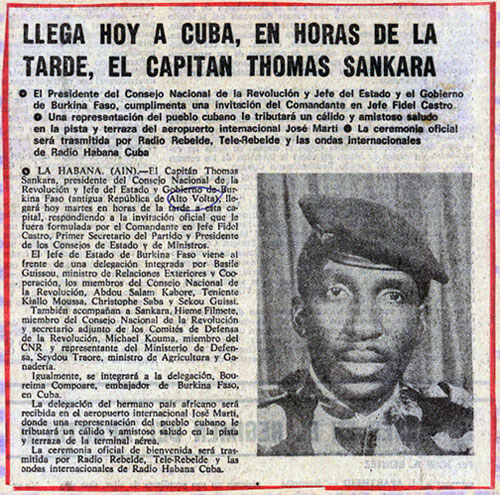  Granma, Thomas Sankara et Fidel Castro, La Habana, Cuba, 1984