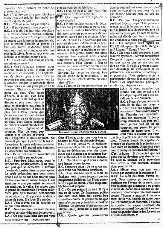 Jeune Afrique, 4 novembre 1987