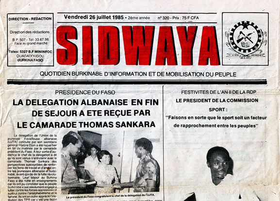 Sidwaya, n° 320, 26 juillet 1985
