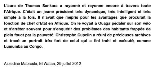  Un très émouvant requiem El Watan, Azzedine Mabrouki, 29 juillet 2012