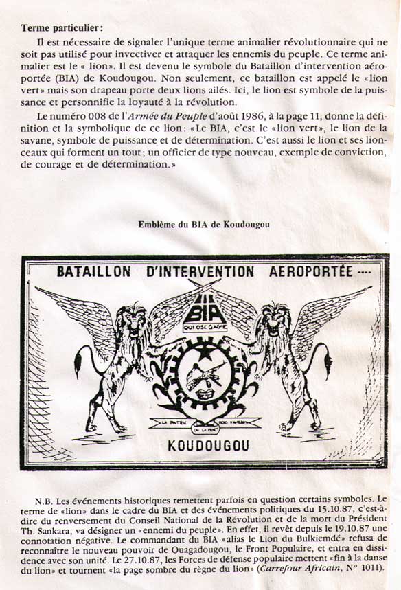 "Du langage animalier en politique" P. H. Euphorion, revue Genève-Afrique, Vol. XXVI, N° 2, 1988