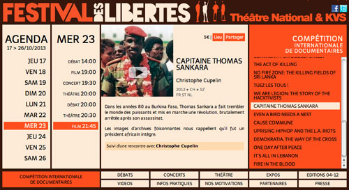 10e Festival des Libertés Bruxelles, Belgique,17-26 octobre 2013