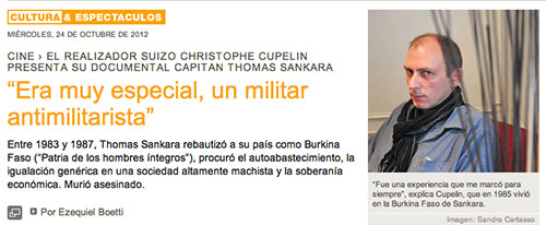 "Era muy especial, un militar antimilitarista" Pagina12, Ezequiel Boetti, 24 octobre 2012