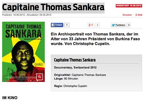 Capitaine Thomas Sankara blick.ch, 18.06.2015