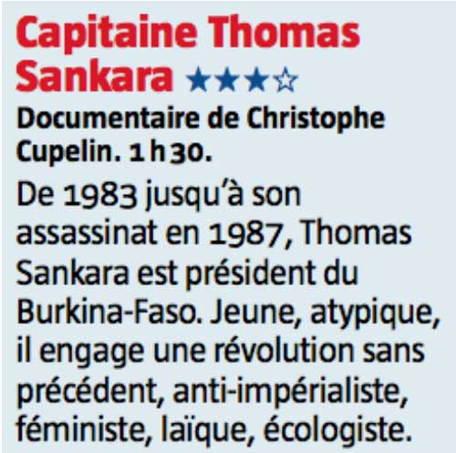 Capitaine Thomas Sankaara Le Journal du Dimanche, Al. C., 22 novembre 2015