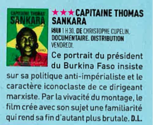 Capitaine Thomas Sankara Première,D.L., novembre 2015