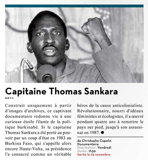 Capitaine Thomas Sankara Trois Couleurs, n°136, T.Z., novembre 2015