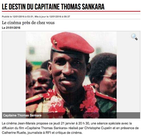 Le destin du Capitaine Thomas Sankara La Dépêche du Midi, 12 janvier 2016