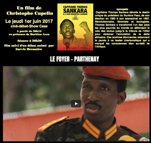 Burkina Azza fait son cinéma Le Foyer, Parthenay, France, 1 juin 2017, 20h15